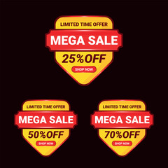 A set of Discount mega sale banner designs for a new business strategy and quality service plan illustration design
