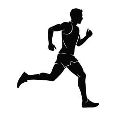 Black Silhouette of Male Marathon Runner