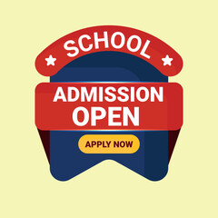 Admission open label badge sticker illustration concept design for promotional design