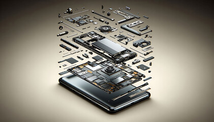 abstract technology background with squares