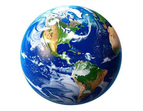 Top-View Spinning Earth Globe with Motion Blur, Transparent PNG
