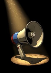 old fashioned megaphone  on the stage
