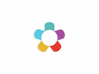colorful flower logo vector illustration