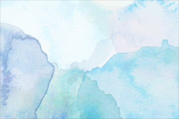 Obraz premium Blue winter watercolor background. Abstract vector paint splash. Aquarelle texture.