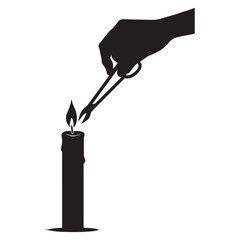 Candle Flame Extinguishing Silhouette