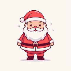 Delightful and whimsical cartoon illustration featuring a cheerful Santa figure, perfect for festive holiday designs