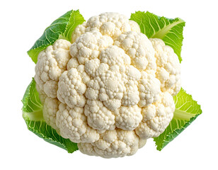  Top View of Cauliflower Head with Textured Florets, Transparent PNG, AI Generated