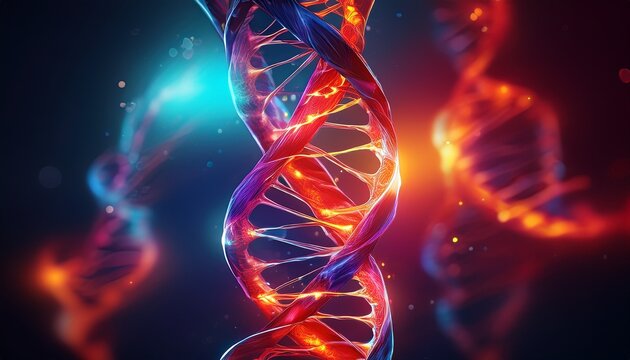 dna helix vibrant red electric charge