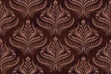 A vintage-style damask motif with soft colors and floral details, perfect for classic designs, invitations, or decorative backdrops.