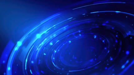 Blue abstract background with glowing circular patterns