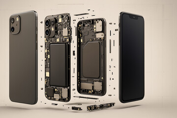 abstract technology background with squares