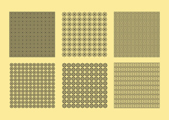 Seamless geometric pattern set in a retro style for wallpaper and textile decoration