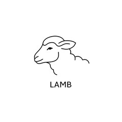 Minimalist Lamb Line Art Logo