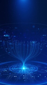 Futuristic information technology Big data AI, Computer Algorithms, cloud computing internet of things IOT AI network technology background. Data center digital code Language Model Visualization