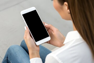 Young woman using a tablet computer in a modern setting
