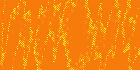 Orange halftone dots yellow color pattern gradient grunge texture background. Dot pop art comic sport style vector illustration