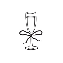 glass of champagne with ice icon