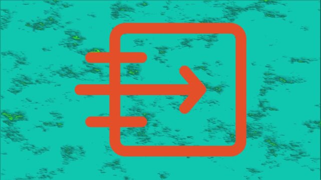 Interface export logout icon with arrow on textured background isolated on transparent background