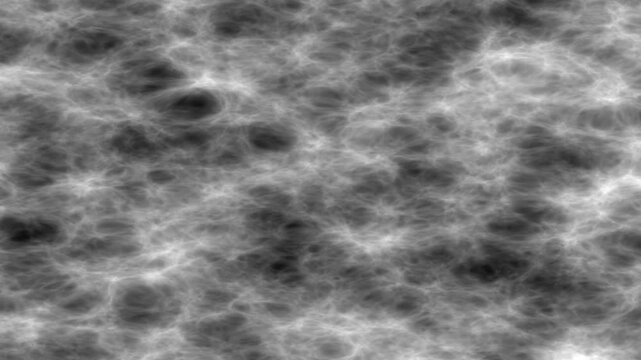 Abstract gray cloud smoke texture with intricate fractal patterns isolated on transparent background