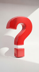 Bold red question mark symbol evokes curiosity and prompts inquiry, perfect for brainstorming or educational themes.