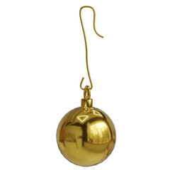Shiny golden ornament hanging on a hook, perfect addition for holiday decorations or festive displays