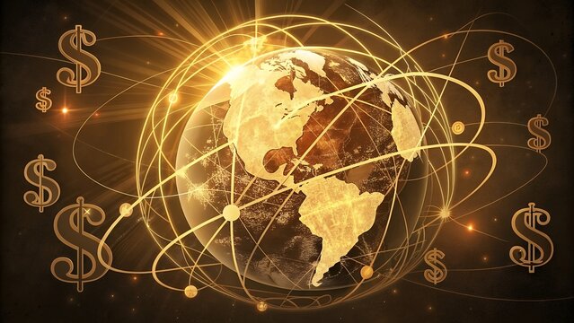 Global Economy Financial Network Currency Exchange Business Worldwide Trade