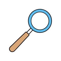 A light blue magnifier on transparent background