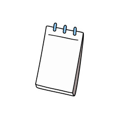 A simple blank notepad on transparent background