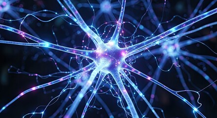 Explore the intricate world of neurons with this vibrant, detailed depiction perfect for scientific research, educational materials, and innovative tech presentations