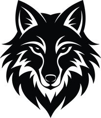 vector illustration of a wolf head on isolated background