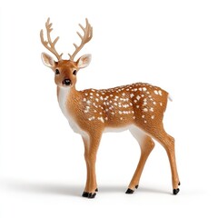 Fototapeta premium Reindeer figurine display studio shot animal model isolated background soft lighting realistic details