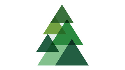 Obraz premium Evergreen Harmony: An artistic composition of layered triangles, each embodying the spirit of an evergreen tree. Celebrating simplicity, geometric shapes and earth.
