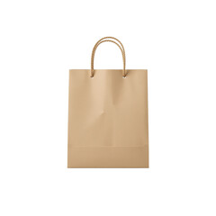 Brown Kraft Paper Shopping Bag with Rope Handles Isolated on Transparent Background