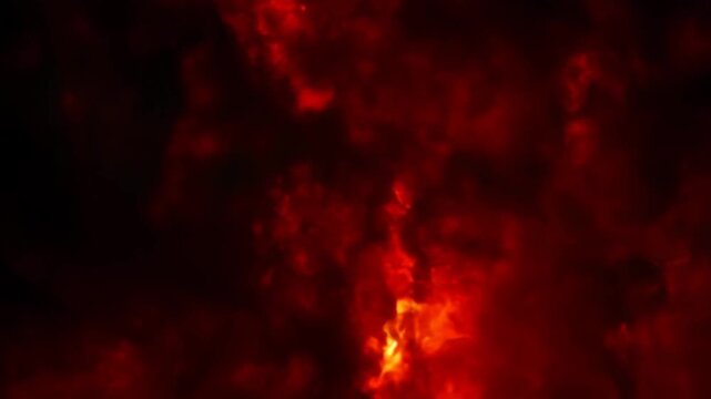 Abstract Hellscape with Swirling Molten Red and Orange Fire