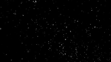 Freeze motion of natural snow falling on black background