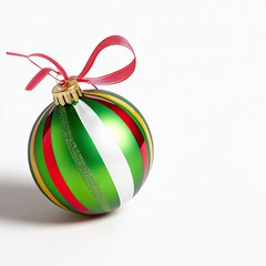 Festive ribbon-wrapped ornament holiday decor high-resolution studio background gigapixel art style