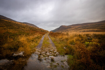 Old road of Kenmare in Killarney in autumn colours
