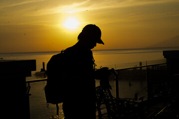 Fototapeta premium silhouette of a man
