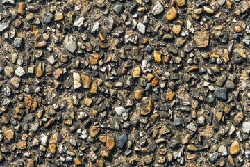 砂利と小石が敷き詰められた地面のテクスチャ背景