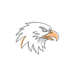 Fototapeta premium Stylized eagle head with fierce expression for College bowl finals 