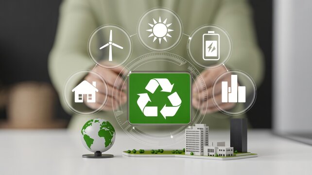 Innovative eco friendly solutions empower sustainable future with renewable energy and smart city concepts