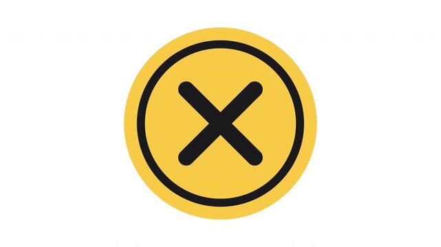 Yellow circle cross stamp 4k 60 fps animation prores alpha channel