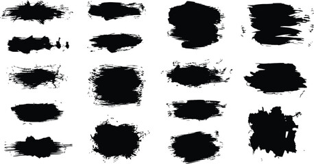 Collection of black grunge brush strokes for design use