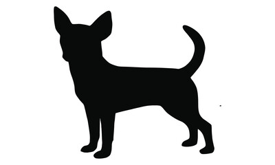 Black silhouette of a chihuahua dog with adobe illustrator icon