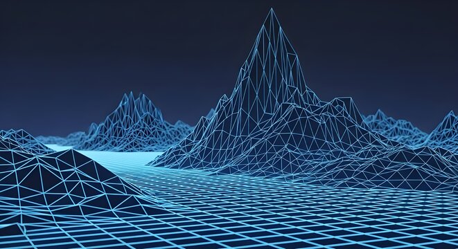 A sleek wireframe mesh with neon edges ideal for professional Cyber Monday banners.