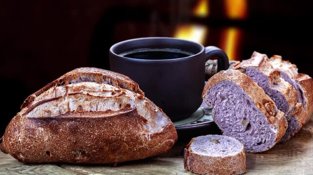breakfast, coffee and bread