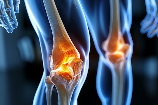 Runner's knee showing patellofemoral pain syndrome in human leg