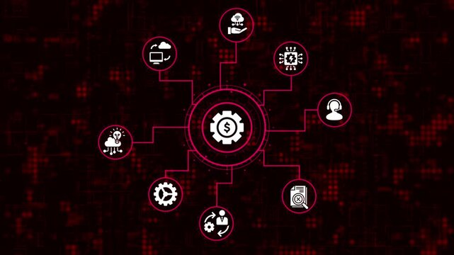  Dollar Sign Icon - Financial Focus and Wealth Concept on Black Background neon dollar icon animation,