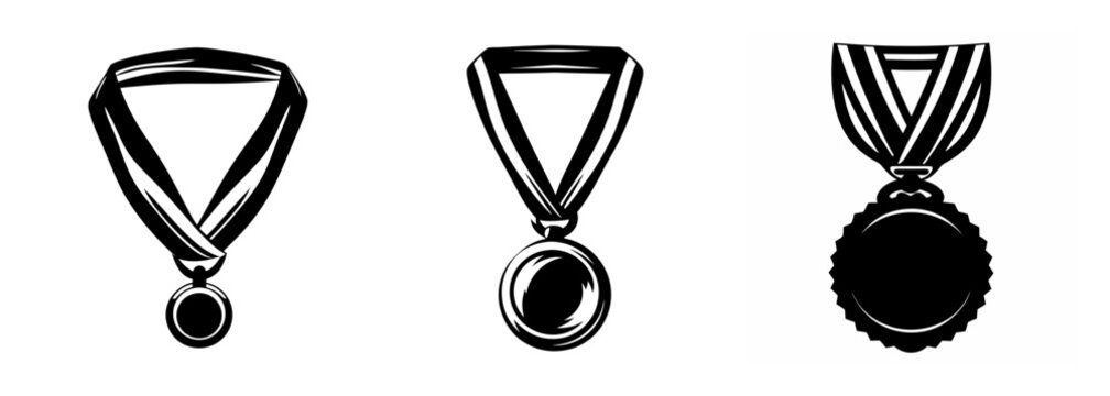 Collection of three ribbons and medals showcasing achievement and recognition awards