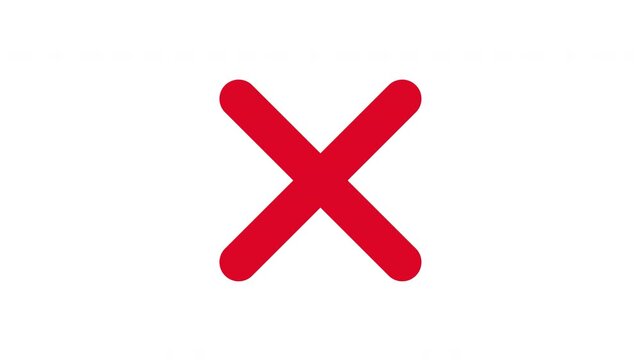 Red cross cancel stamp 4k 60 fps animation prores alpha channel